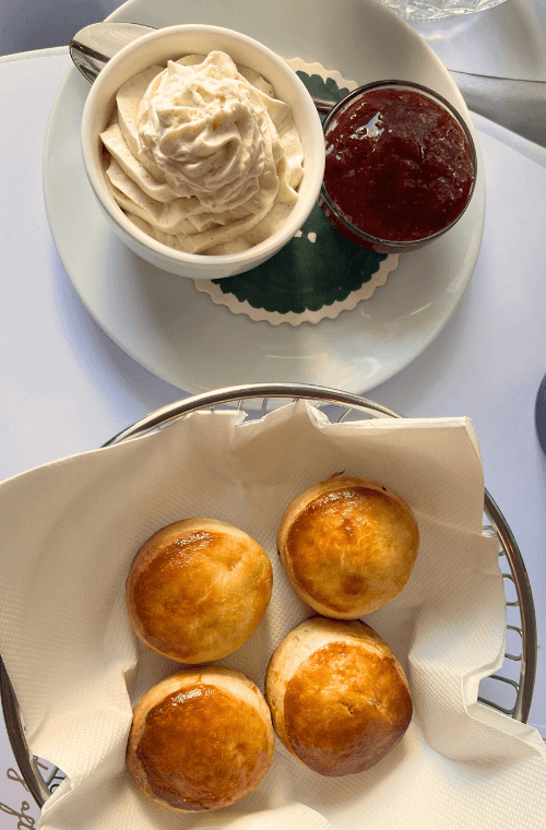 Scones with jam and cream Scones with jam and cream