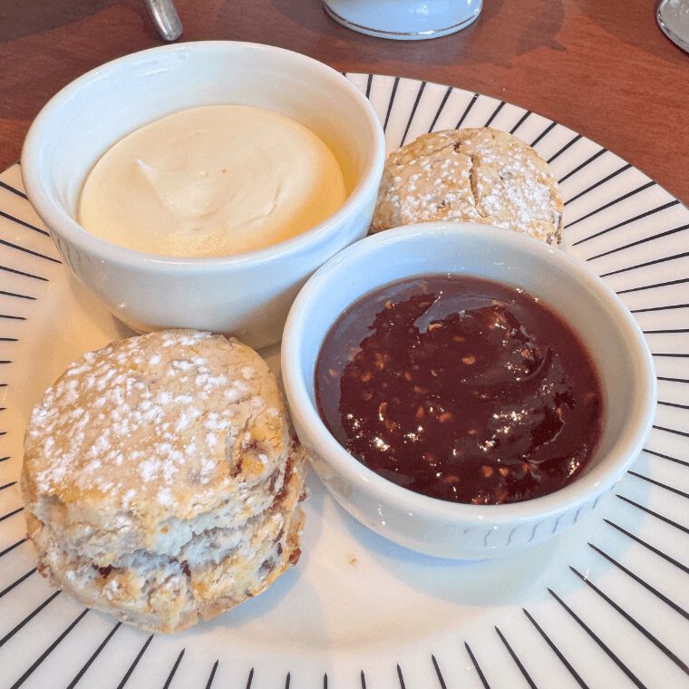 Scones with jam and cream