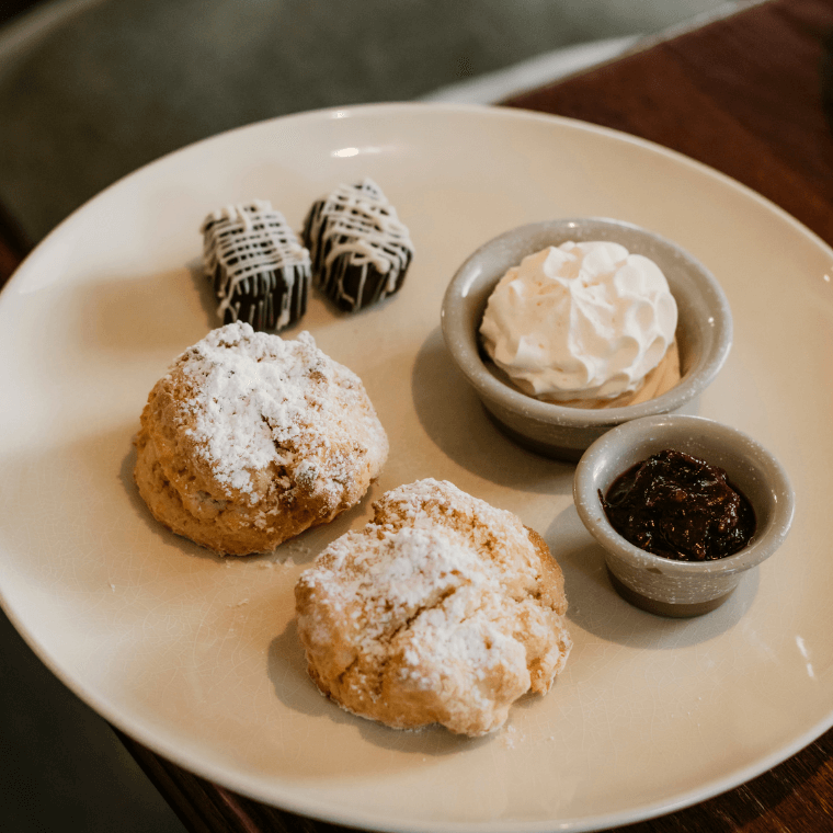 Scones with jam and cream