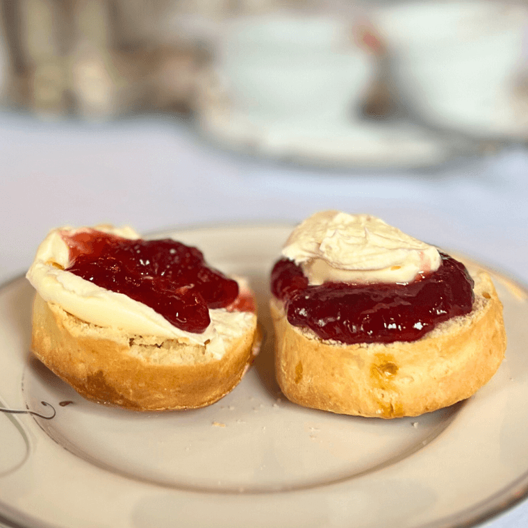 Scones with jam and cream