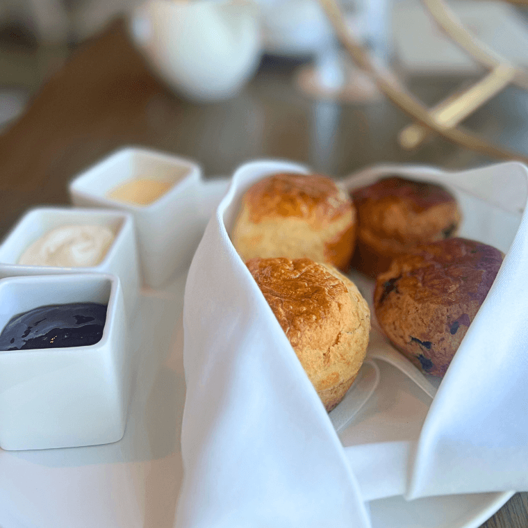 Scones with jam and cream