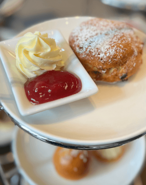 Fig scone with whipped cream