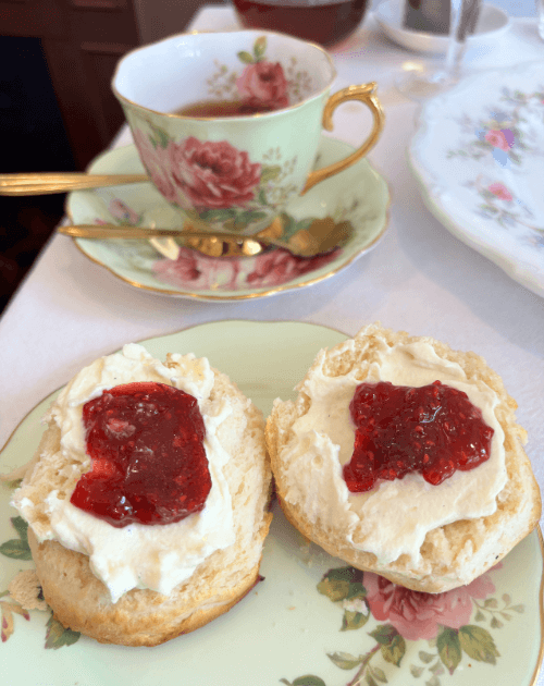 Scones with jam and cream