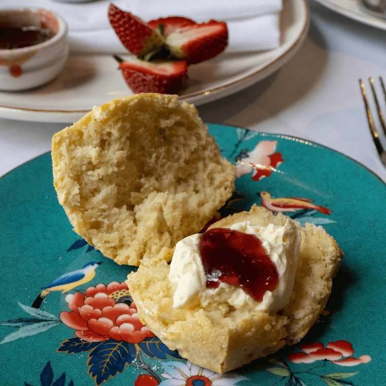 Scones with jam and cream