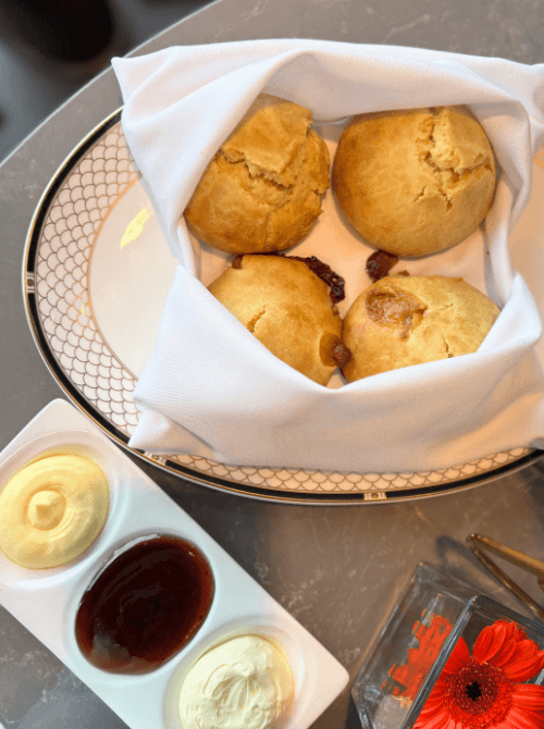 Scones with jam and cream