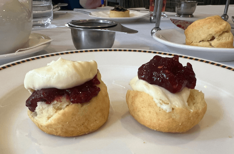 Scones with jam and cream