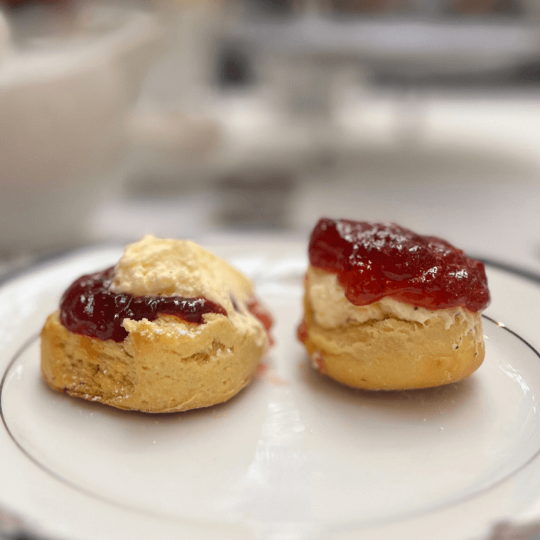 Scones with jam and cream