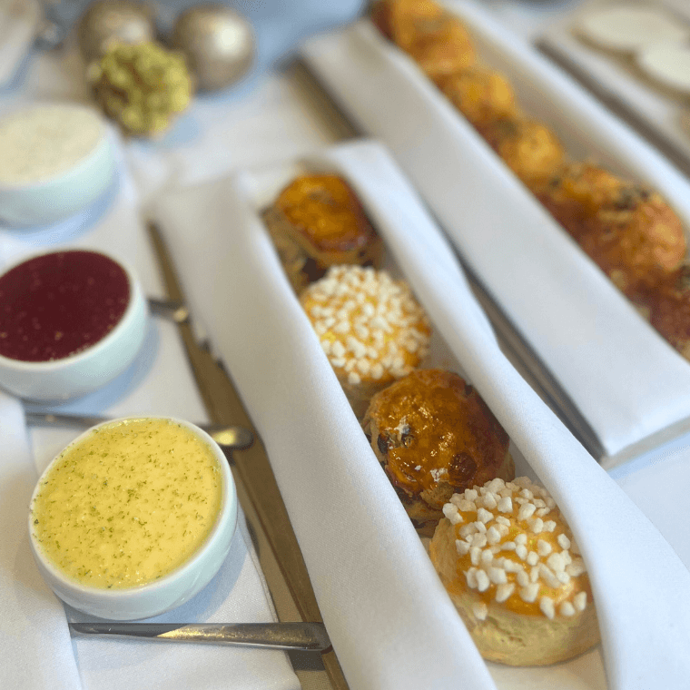 Scones with jam and cream