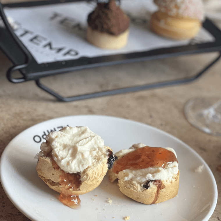 Scones with jam and cream